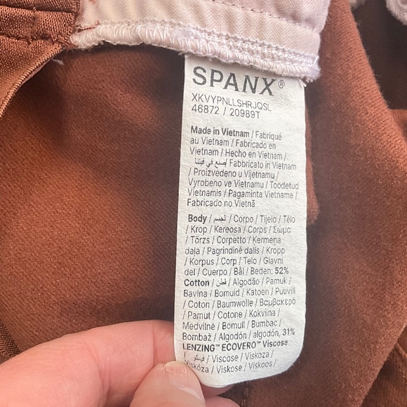 SPANX Stretch Twill Cropped Wide Leg Pants 20989T Minimalist Comfy Brown 2X Tall - Picture 6 of 10